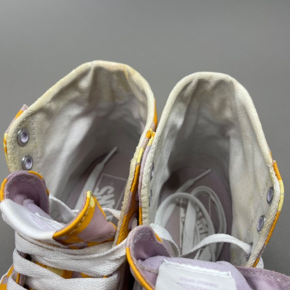 VANS Shoes Womens 8.5 purple orange checkerboard sk8-hi platform high top retro - Picture 8 of 14